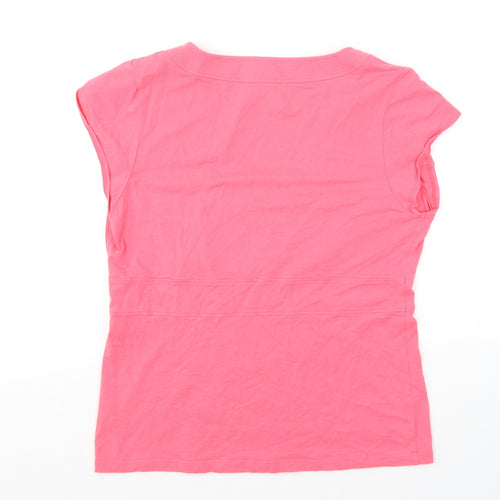 Fenn Wright Manson Womens Pink Cotton Basic T-Shirt Size 16 Square Neck