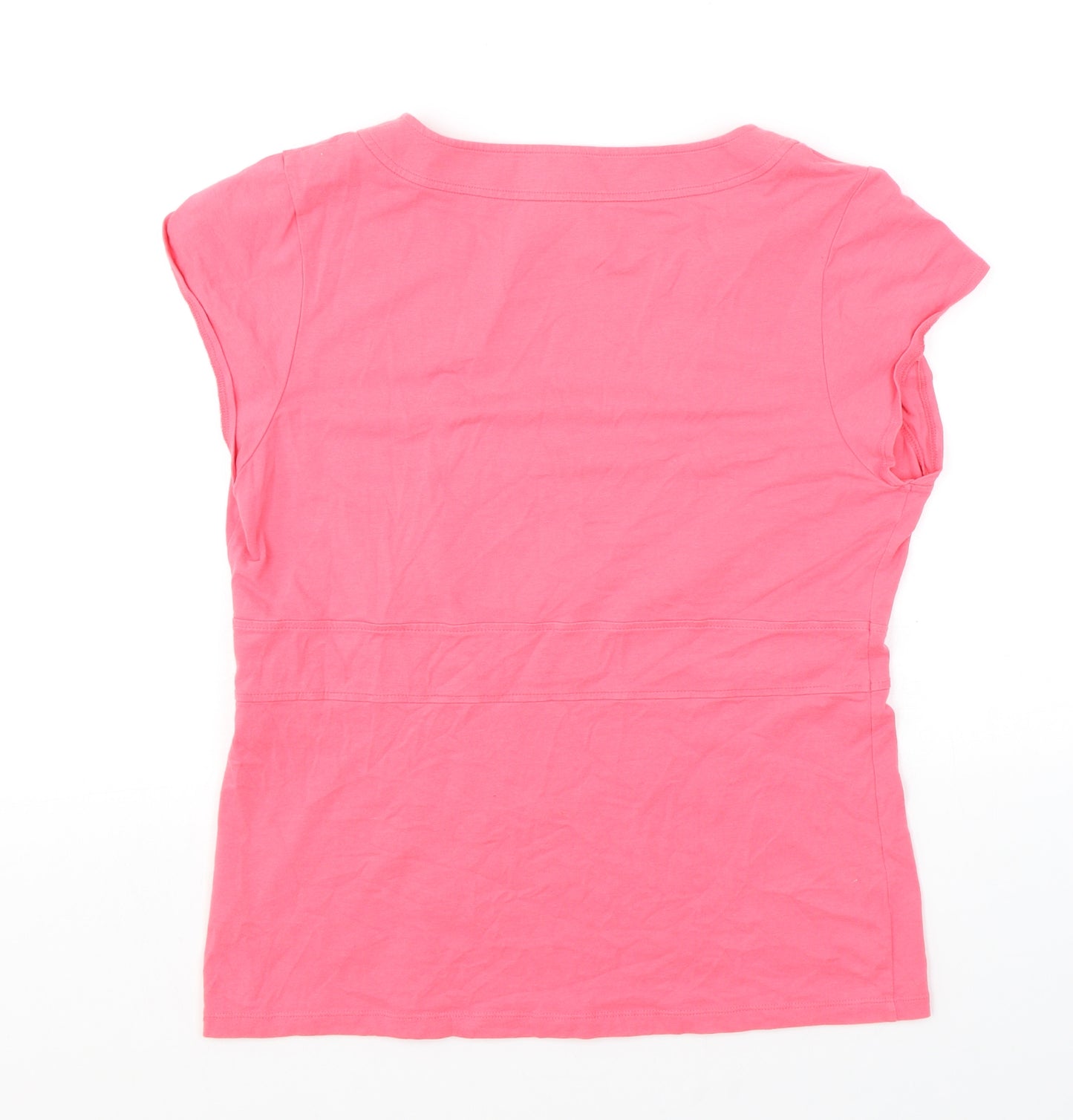 Fenn Wright Manson Womens Pink Cotton Basic T-Shirt Size 16 Square Neck