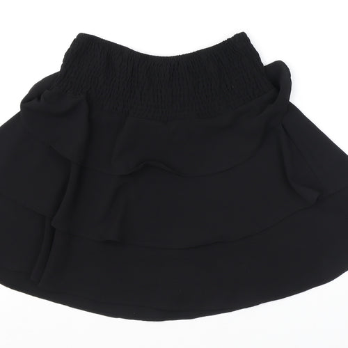 VERO MODA Womens Black Polyester Skater Skirt Size S