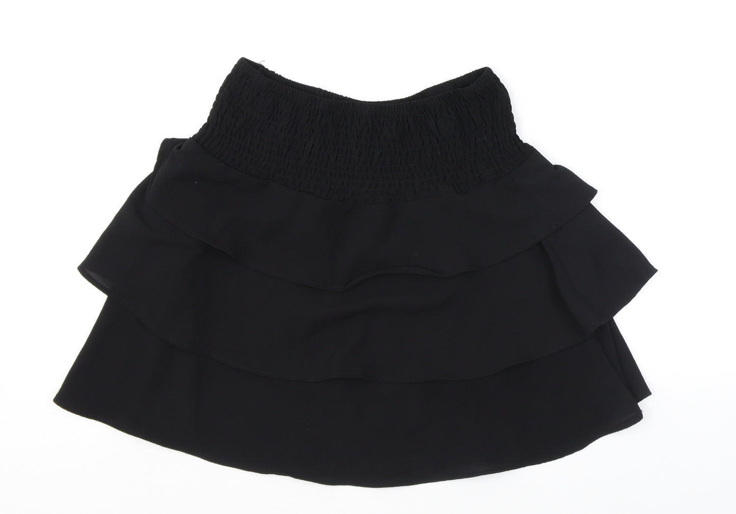VERO MODA Womens Black Polyester Skater Skirt Size S