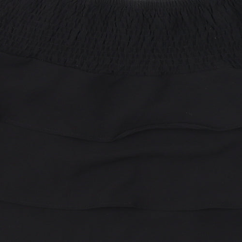 VERO MODA Womens Black Polyester Skater Skirt Size S