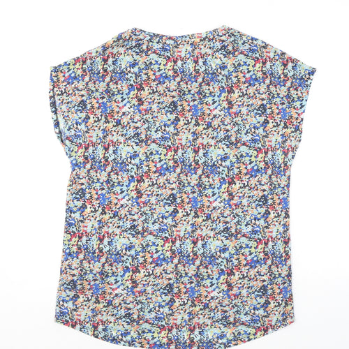 GOODMOVE Womens Multicoloured Geometric Polyester Basic T-Shirt Size 14 Crew Neck