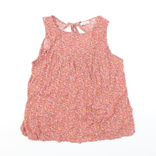 Fat Face Womens Pink Floral Viscose Basic Tank Size 8 Boat Neck