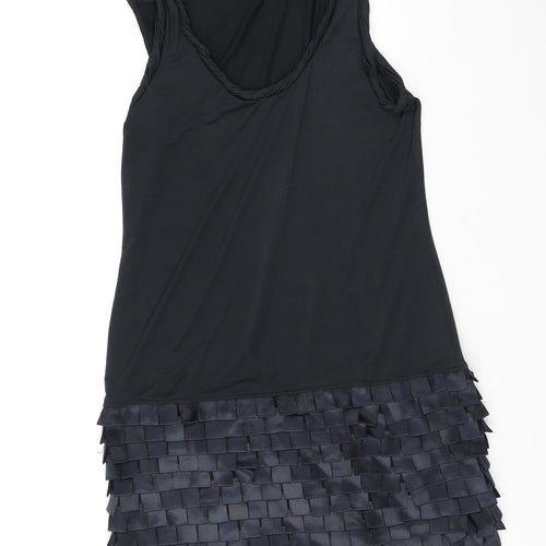 Love Label Womens Black Polyester Tank Dress Size 12 Round Neck Pullover