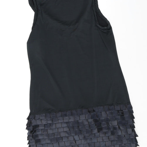 Love Label Womens Black Polyester Tank Dress Size 12 Round Neck Pullover