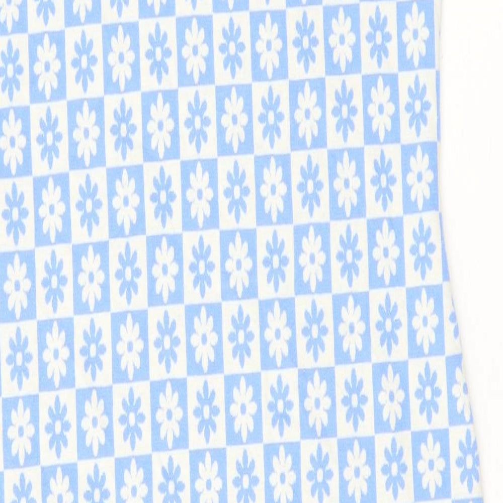 VILA Womens Blue Floral Polyester Shift Size XL Round Neck Pullover