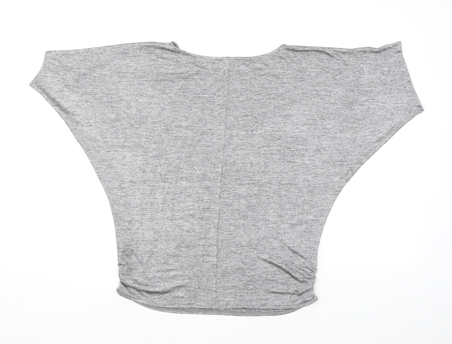 Oasis Womens Grey Polyester Basic T-Shirt Size 8 Boat Neck