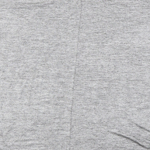 Oasis Womens Grey Polyester Basic T-Shirt Size 8 Boat Neck