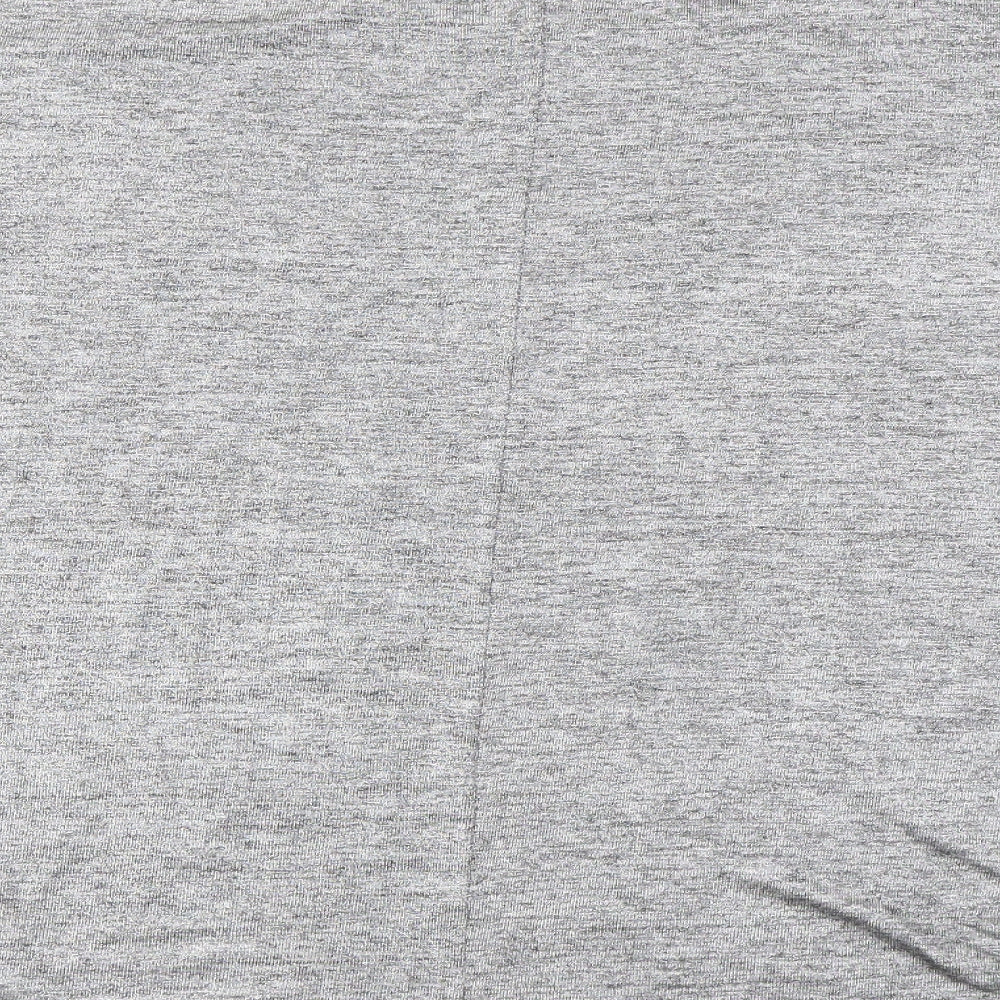 Oasis Womens Grey Polyester Basic T-Shirt Size 8 Boat Neck