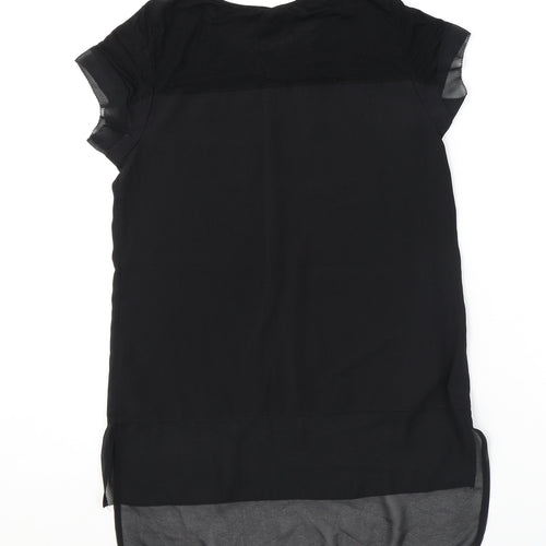 French Connection Womens Black Polyester Tunic Blouse Size XS Round Neck