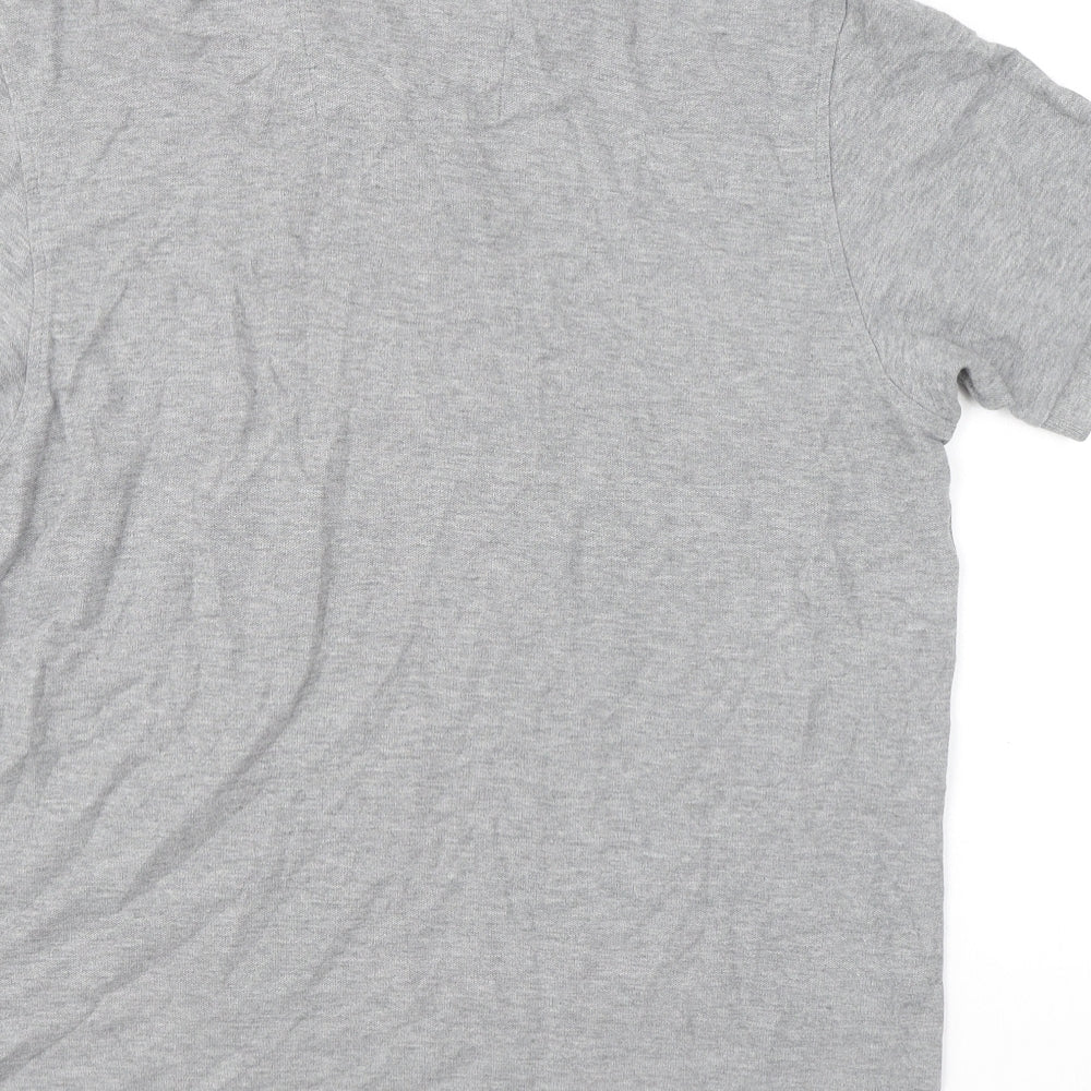 Marks and Spencer Mens Grey 100% Cotton Polo Size M Collared Button