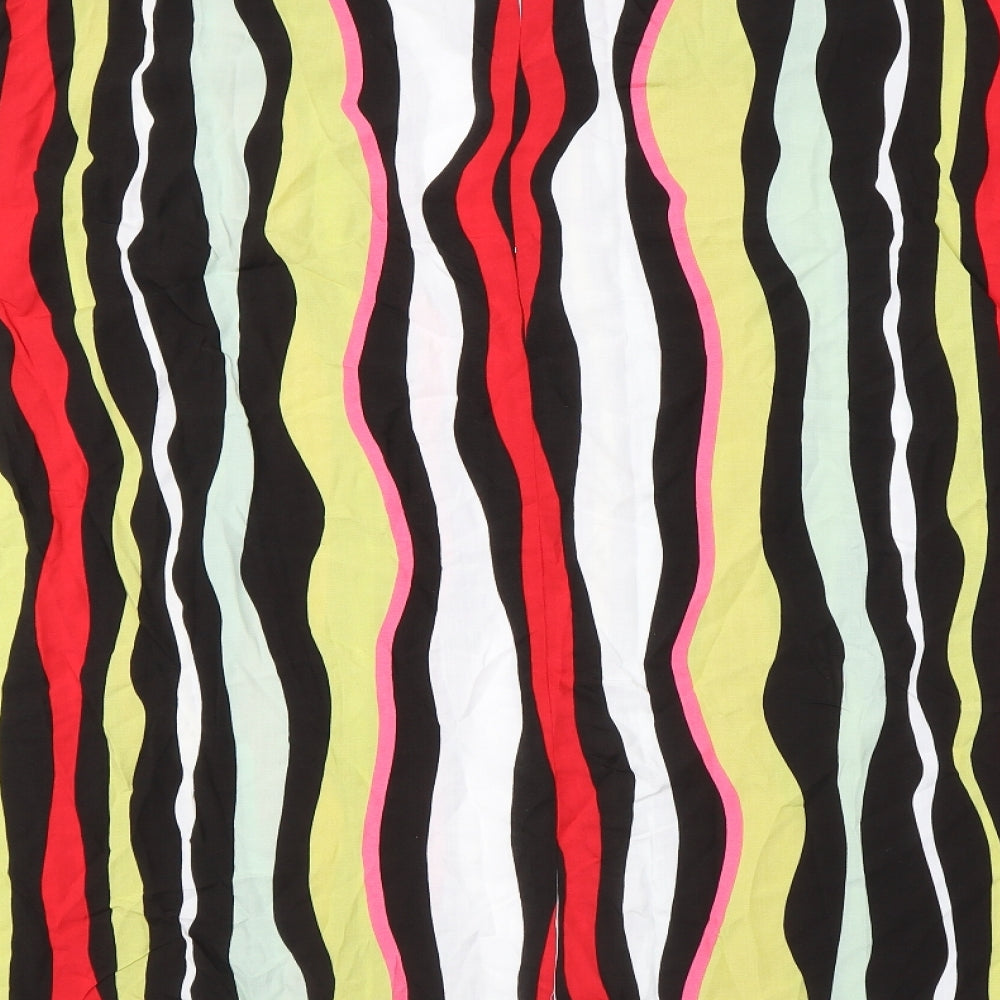 Yours Womens Multicoloured Striped Viscose Basic Blouse Size 30 V-Neck - Size 30-32