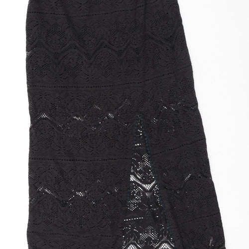Band of Gypsies Womens Black Geometric Cotton A-Line Skirt Size 8