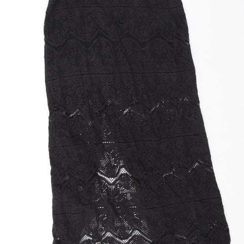 Band of Gypsies Womens Black Geometric Cotton A-Line Skirt Size 8