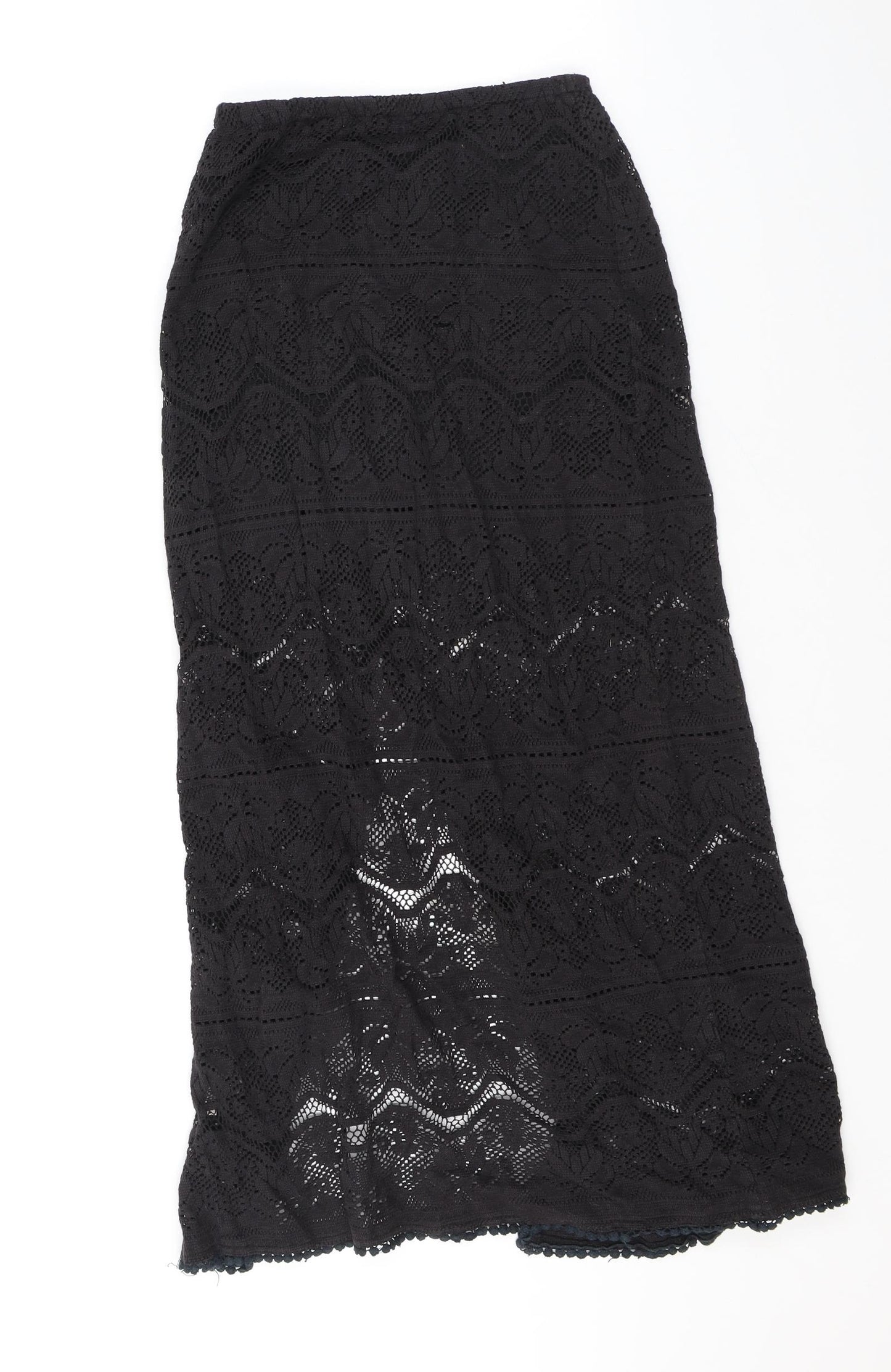 Band of Gypsies Womens Black Geometric Cotton A-Line Skirt Size 8