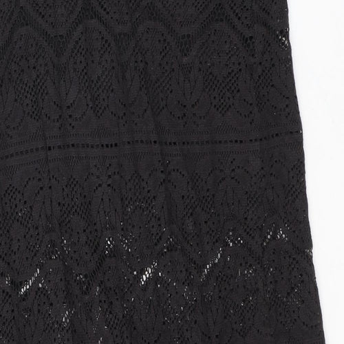 Band of Gypsies Womens Black Geometric Cotton A-Line Skirt Size 8