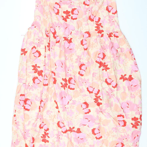 Mango Womens Pink Geometric Viscose A-Line Size M Round Neck Pullover