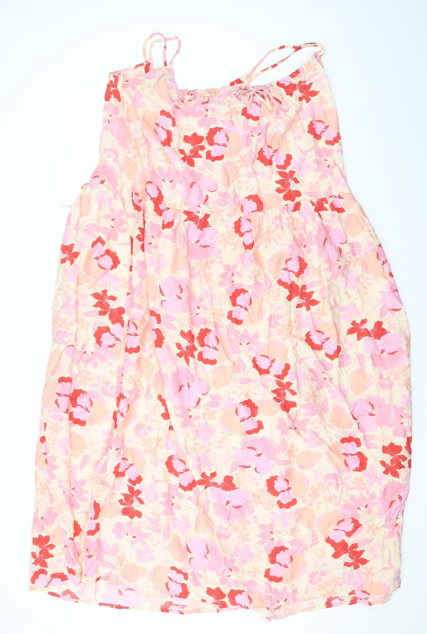 Mango Womens Pink Geometric Viscose A-Line Size M Round Neck Pullover