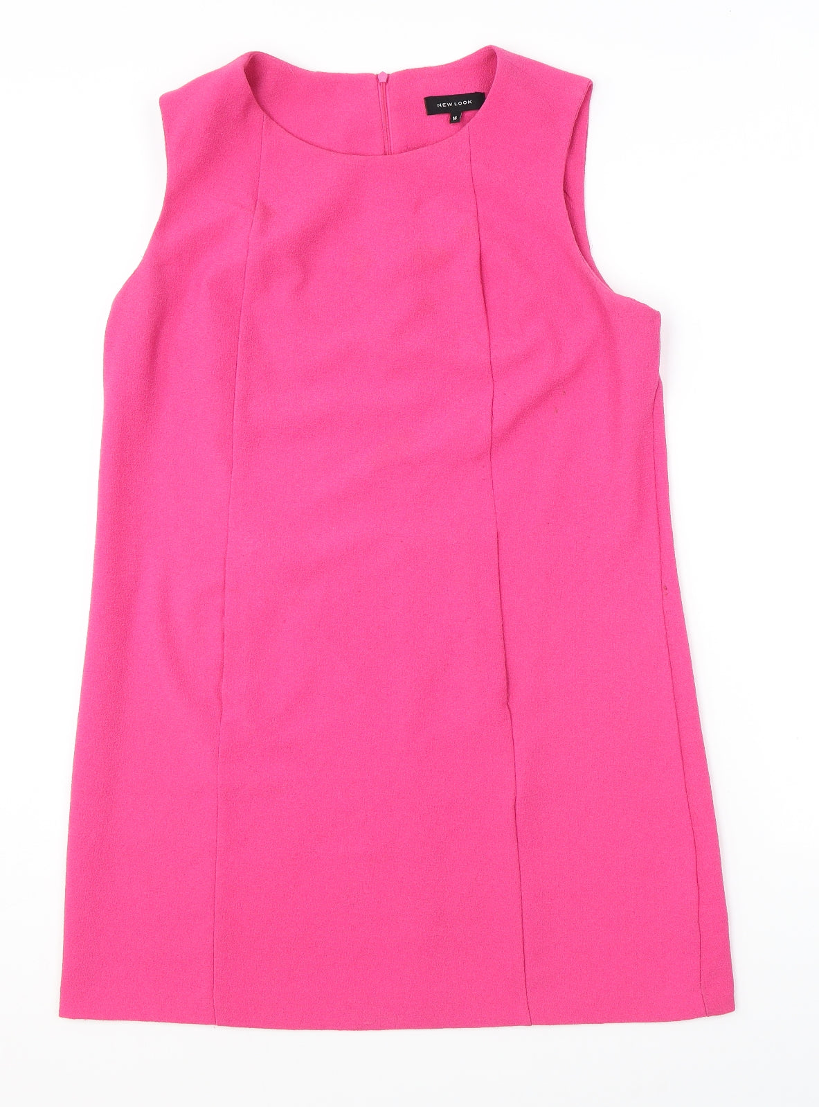 New Look Womens Pink Polyester Tank Dress Size 16 Round Neck Pullover