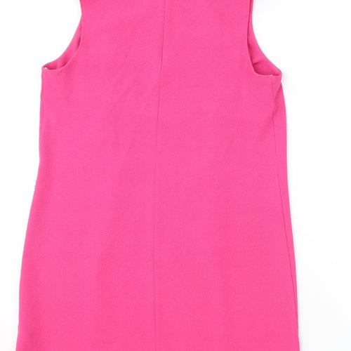 New Look Womens Pink Polyester Tank Dress Size 16 Round Neck Pullover