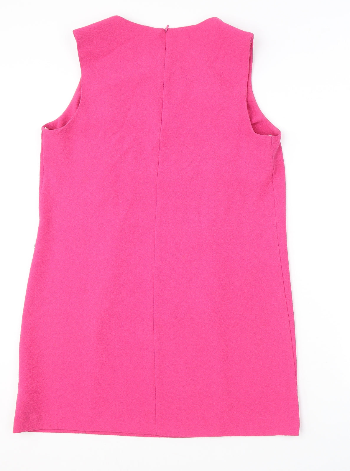 New Look Womens Pink Polyester Tank Dress Size 16 Round Neck Pullover