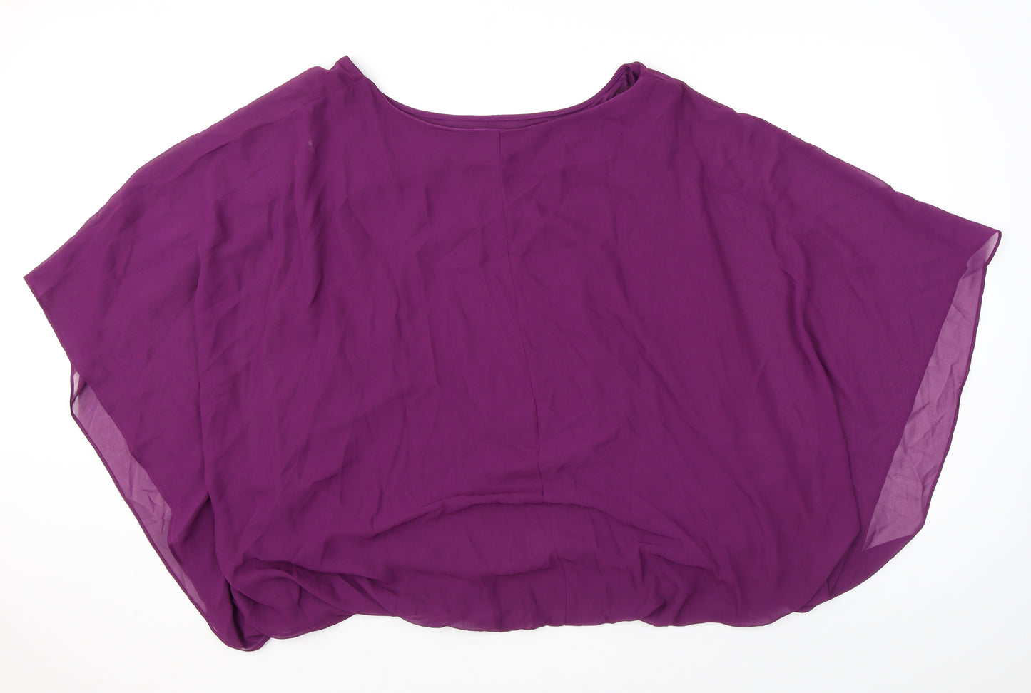 Capsule Womens Purple Polyester Basic Blouse Size 32 Boat Neck