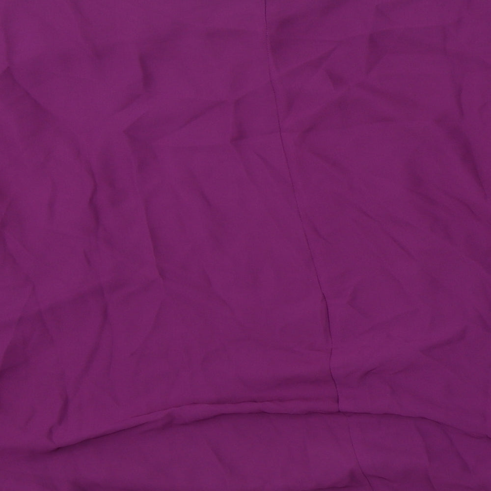 Capsule Womens Purple Polyester Basic Blouse Size 32 Boat Neck