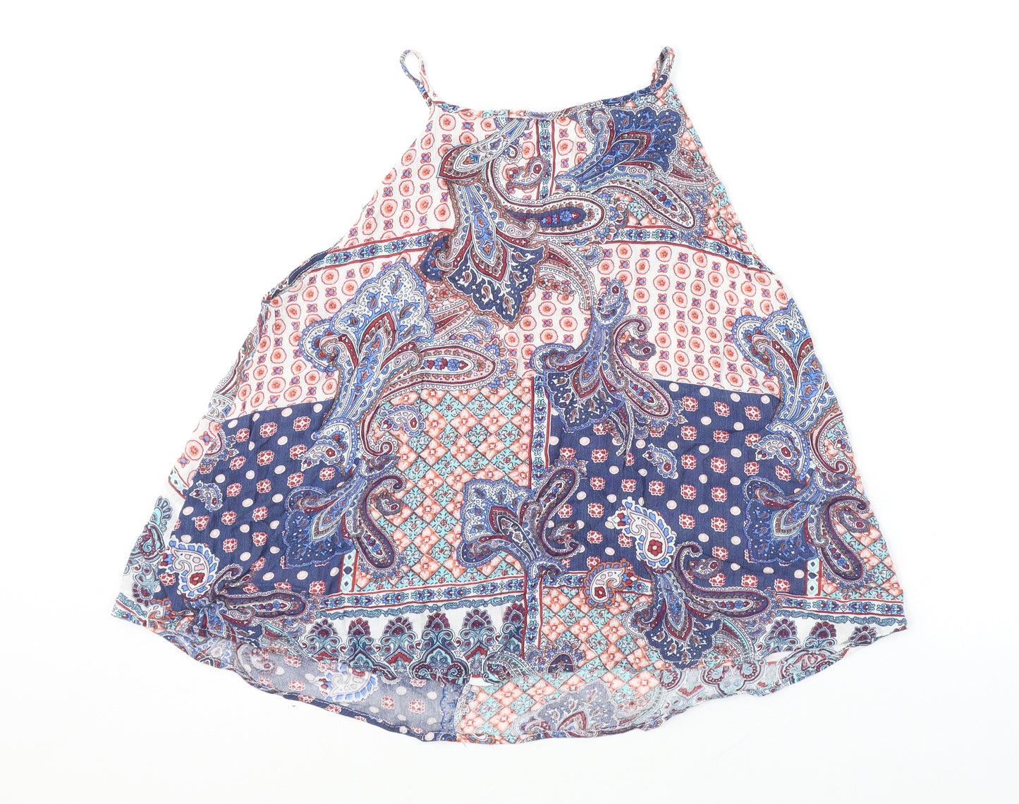 Elodie Womens Blue Paisley Polyester Camisole Tank Size M Square Neck