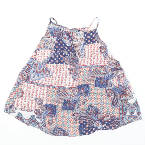 Elodie Womens Blue Paisley Polyester Camisole Tank Size M Square Neck