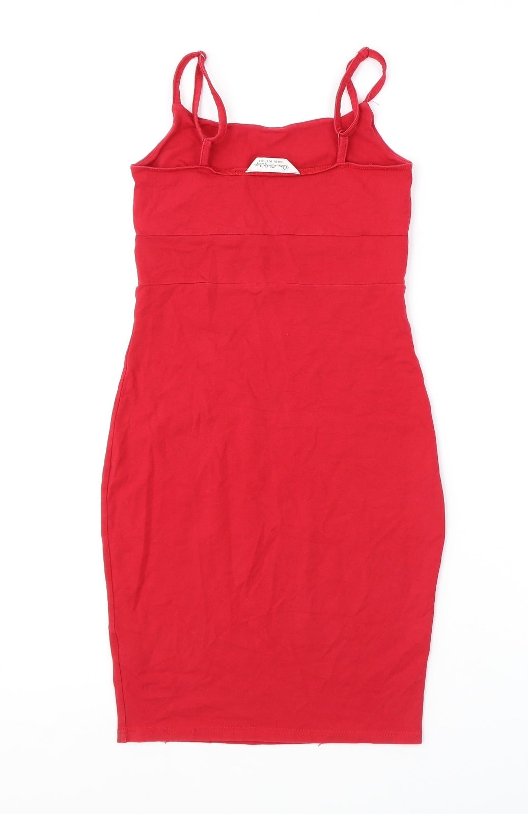 Miss Selfridge Womens Red Cotton Shift Size 8 Round Neck Pullover