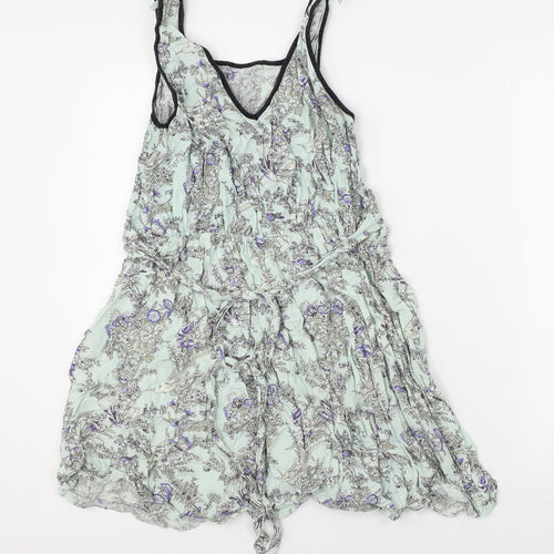 Dorothy Perkins Womens Blue Floral Viscose Basic Tank Size 12 Scoop Neck