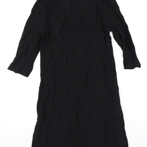 Monsoon Womens Black Viscose A-Line Size 10 V-Neck Pullover