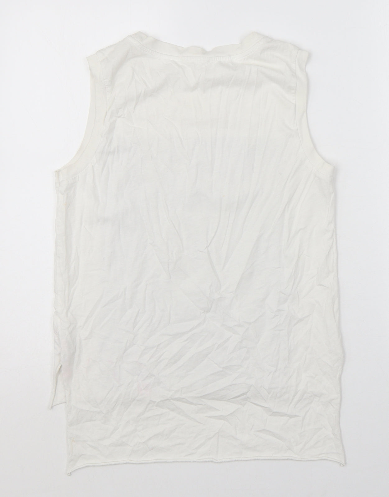 Zara Womens White Polyester Basic Tank Size S Crew Neck