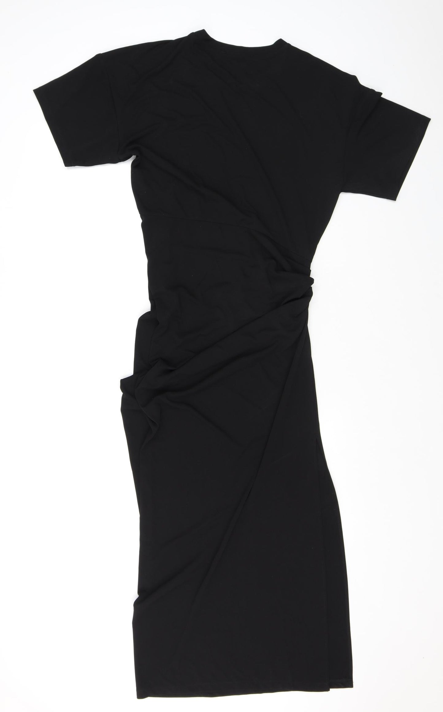 Zara Womens Black Polyester Bodycon Size S Round Neck Pullover