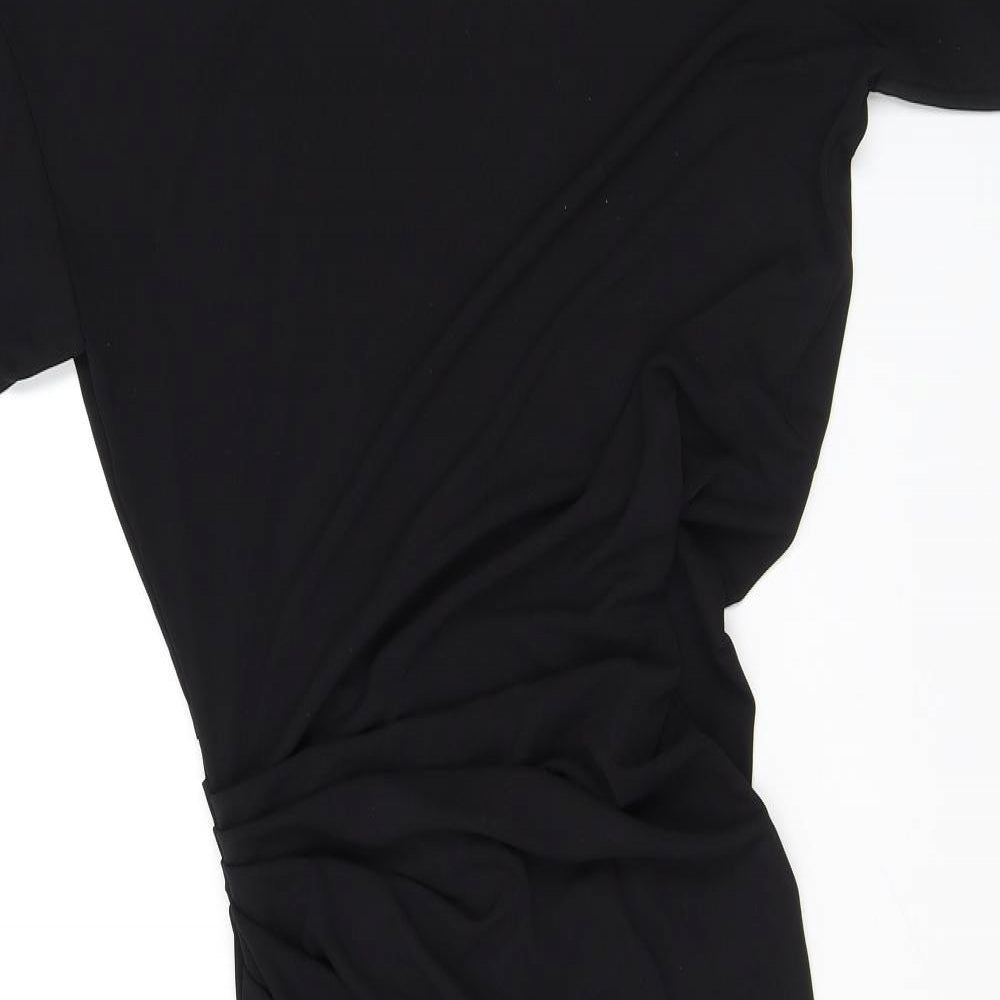 Zara Womens Black Polyester Bodycon Size S Round Neck Pullover