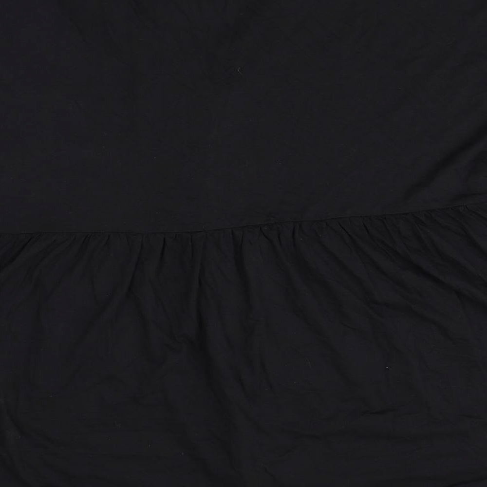 Yours Womens Black 100% Cotton Basic T-Shirt Size 30 V-Neck - Size 30-32