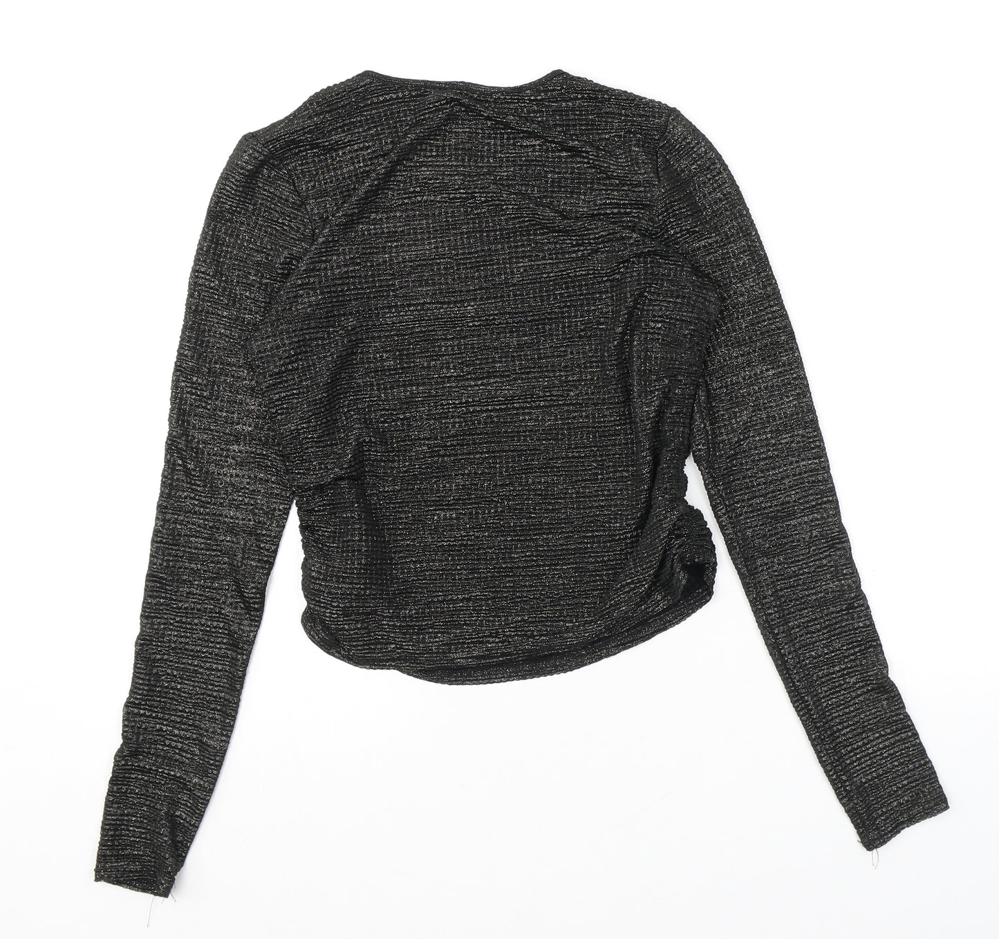 New Look Womens Black Polyester Basic T-Shirt Size 10 Round Neck