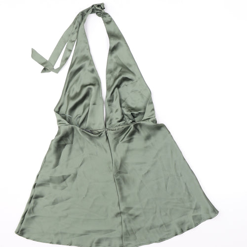 Zara Womens Green Polyester Basic Tank Size M Halter