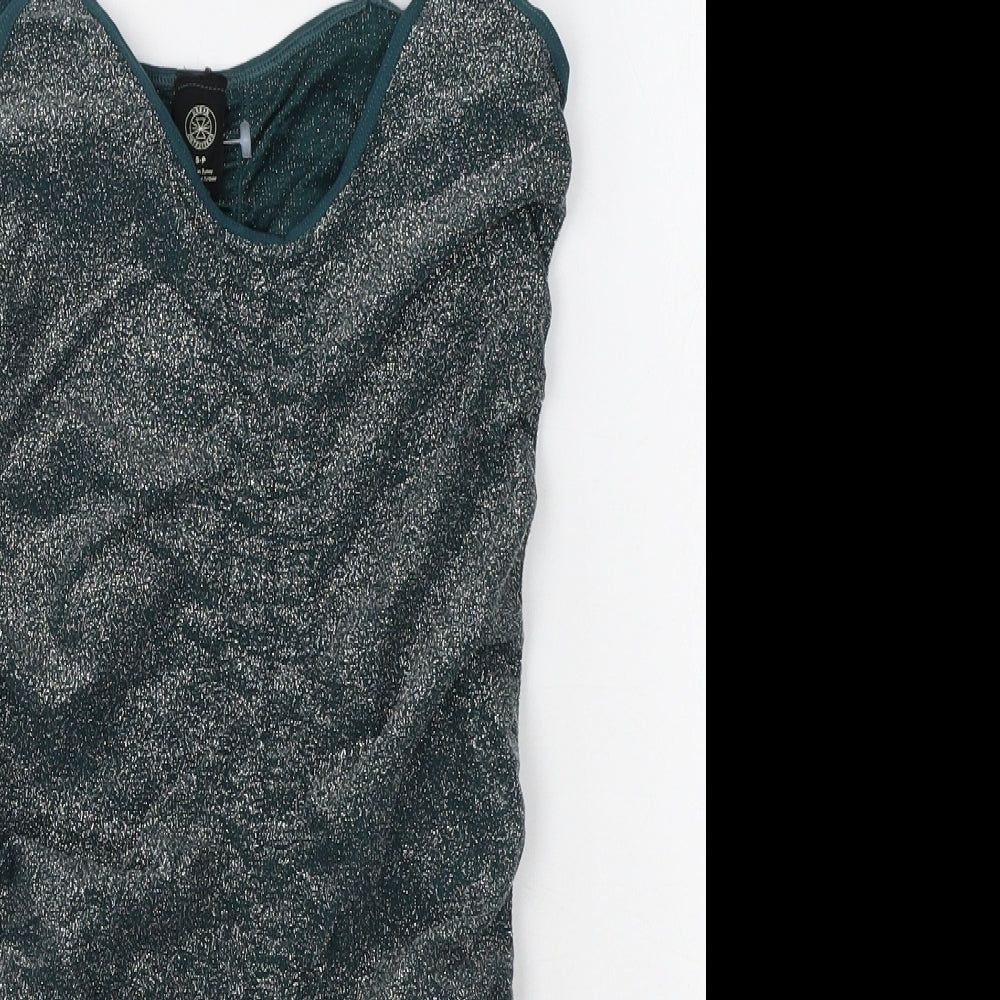 Urban Outfitters Womens Green Polyamide Basic Tank Size S V-Neck