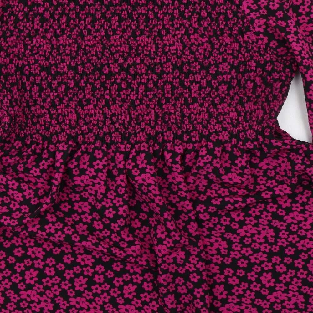 Yours Womens Orange Floral Polyester Tunic Blouse Size 16 Round Neck