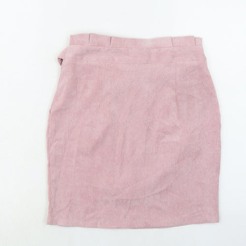 QED London Womens Pink Polyester A-Line Skirt Size 8 Zip