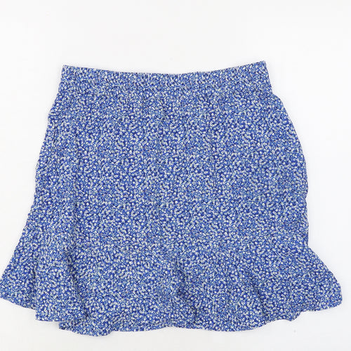 Marks and Spencer Womens Blue Floral Polyester Swing Skirt Size 10