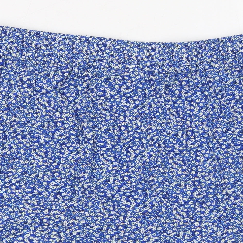 Marks and Spencer Womens Blue Floral Polyester Swing Skirt Size 10