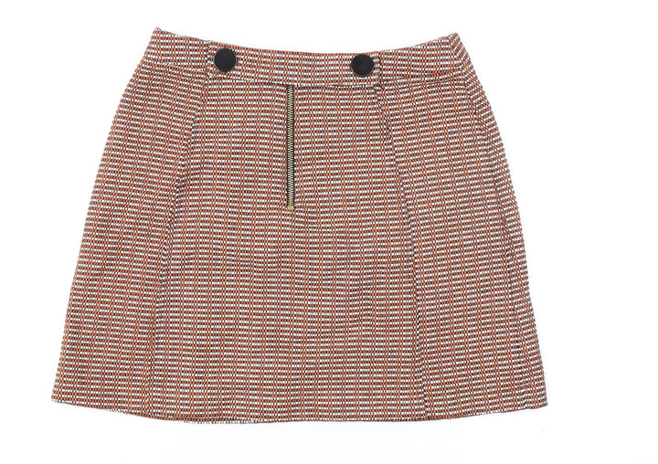 Topshop Womens Ivory Geometric Polyester A-Line Skirt Size 6 Zip
