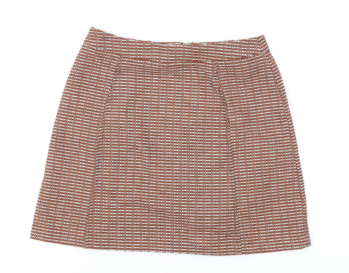 Topshop Womens Ivory Geometric Polyester A-Line Skirt Size 6 Zip