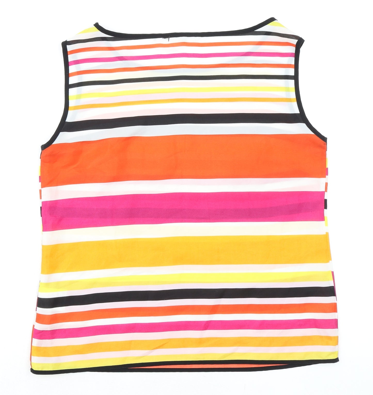 Lakeland Womens Multicoloured Striped Polyester Basic Tank Size 10 Boat Neck