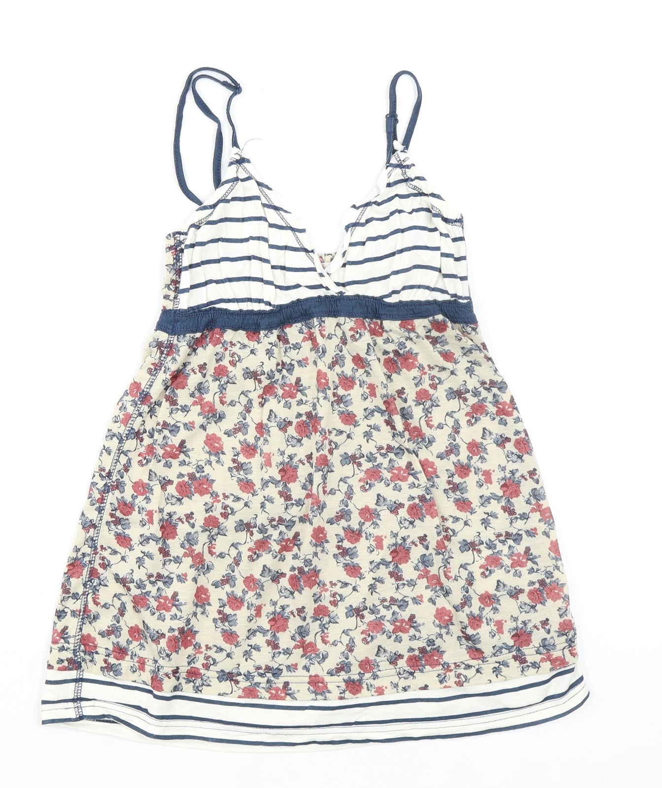 Miso Womens Multicoloured Floral Polyester Basic Tank Size 10 V-Neck