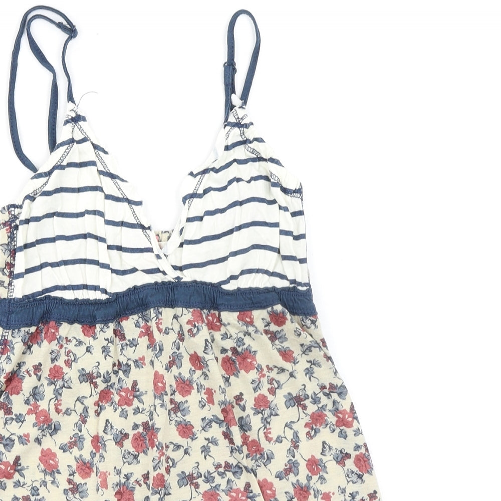 Miso Womens Multicoloured Floral Polyester Basic Tank Size 10 V-Neck