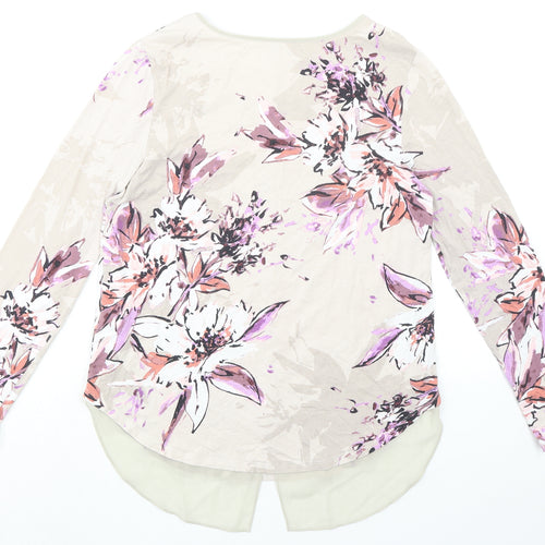 Per Una Womens Multicoloured Floral Viscose Basic Blouse Size 12 Round Neck