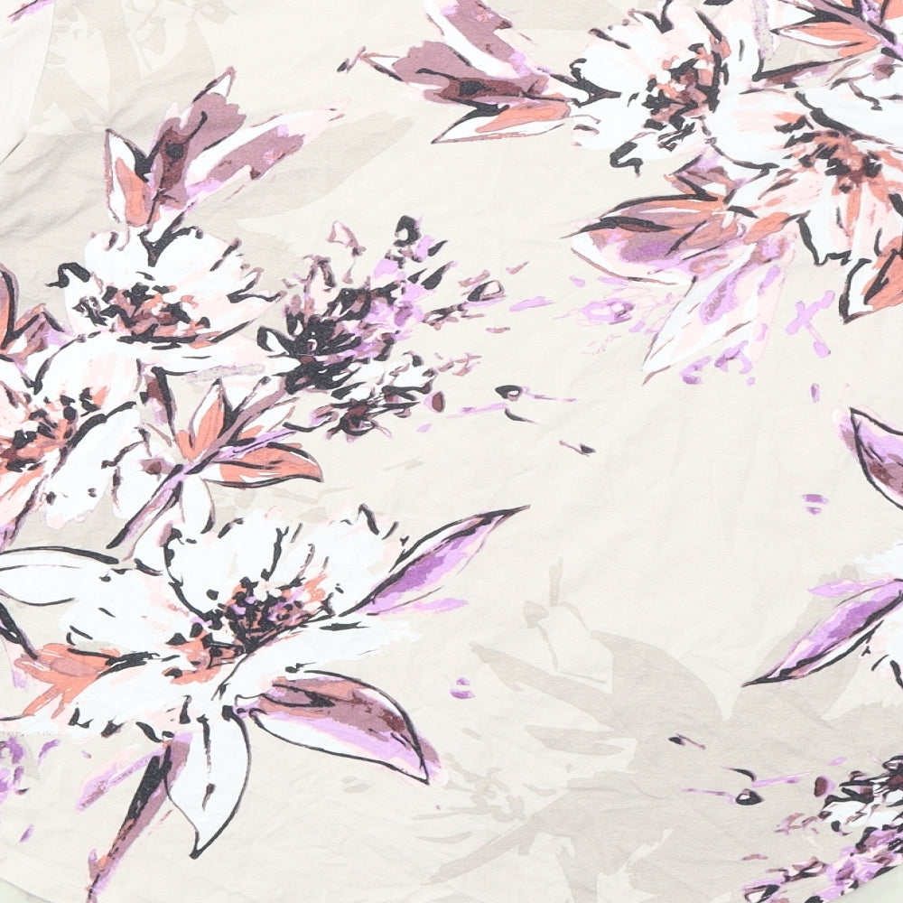 Per Una Womens Multicoloured Floral Viscose Basic Blouse Size 12 Round Neck